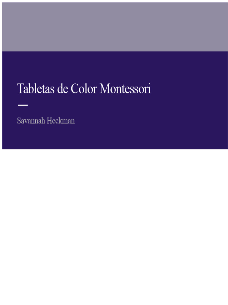 Tabletas de Color Montessori | PDF | Color | Educación Montessori