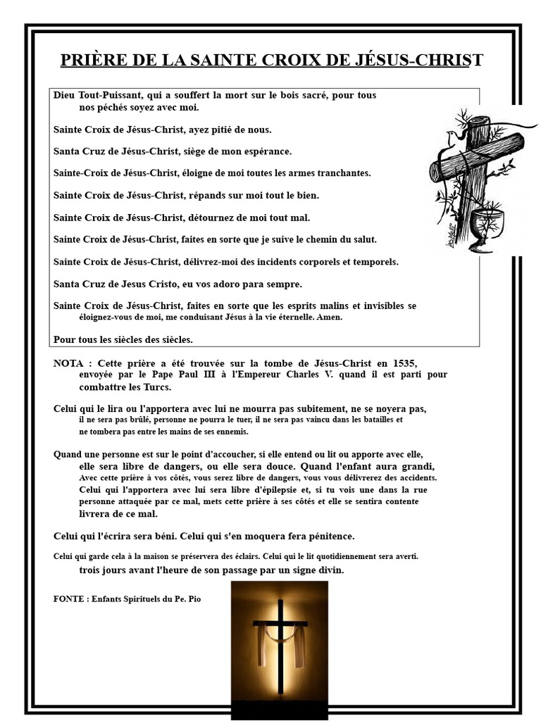 Priere A La Sainte Croix Pdf