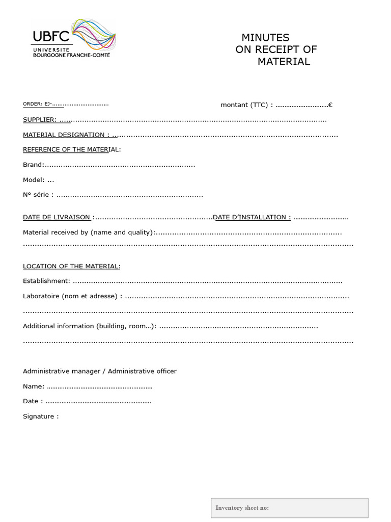 Material Receipt and Order Confirmation | PDF