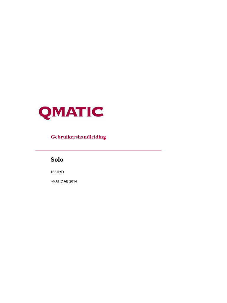 Qmatic Gebruikershandleiding | PDF