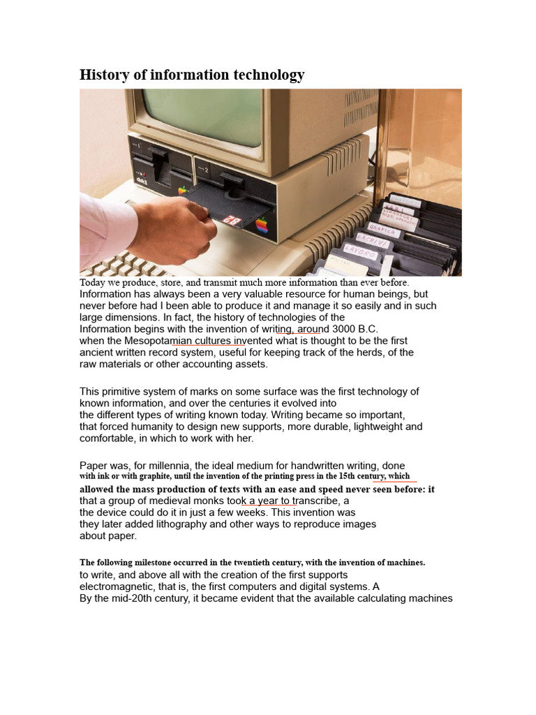 Evolution of Information Technology | PDF