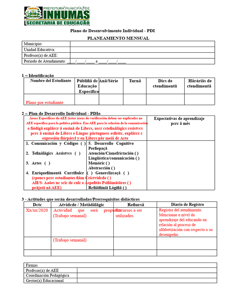 2 - PDI - Plan de Desarrollo Individualizado (Mensual) - 2024 | PDF ...