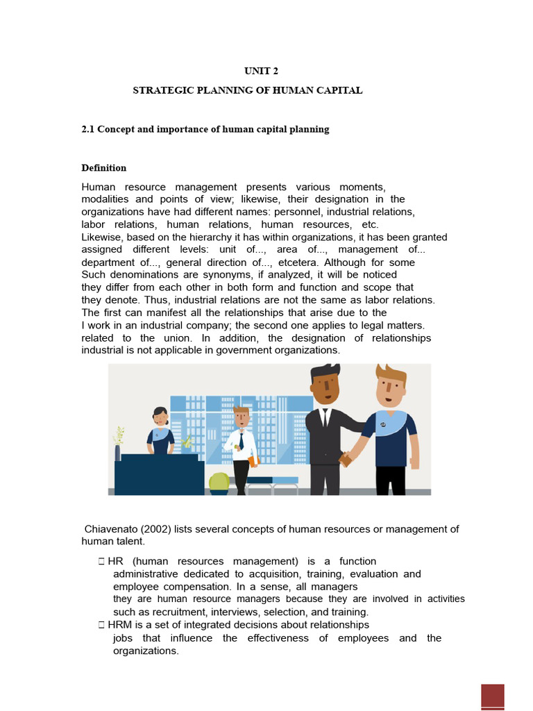UNIT 2 STRATEGIC PLANNING OF HUMAN CAPITAL | PDF | Human Resource ...