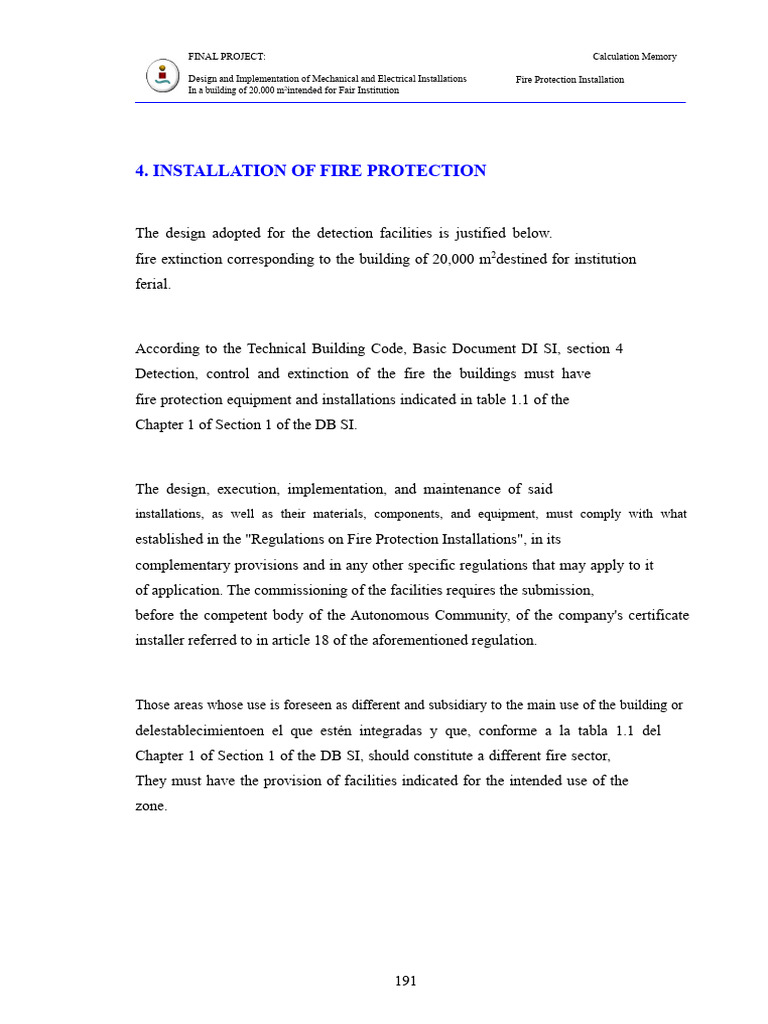 Fire Protection Design for 20,000 m² Building | PDF | Sensor ...