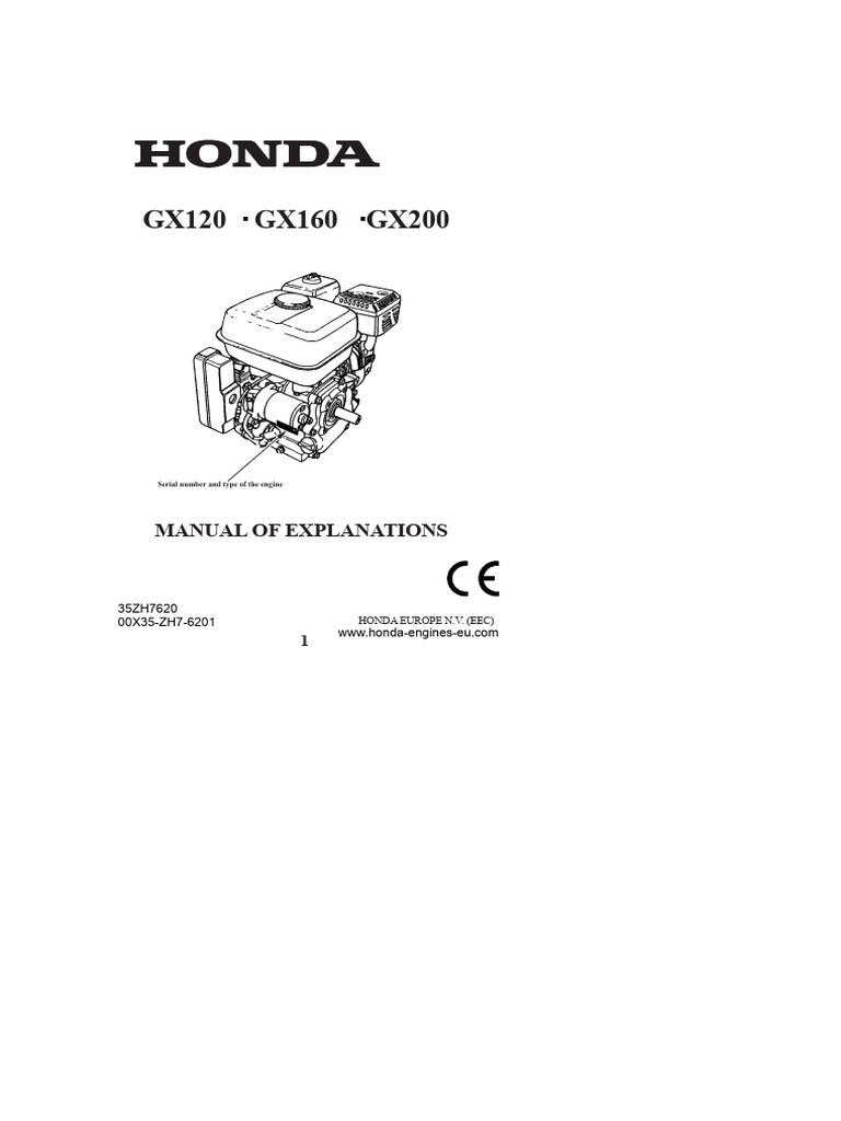 Honda Engine Gx120 Gx160 Gx200 Spanish (35zh7620) | PDF | Gasoline ...