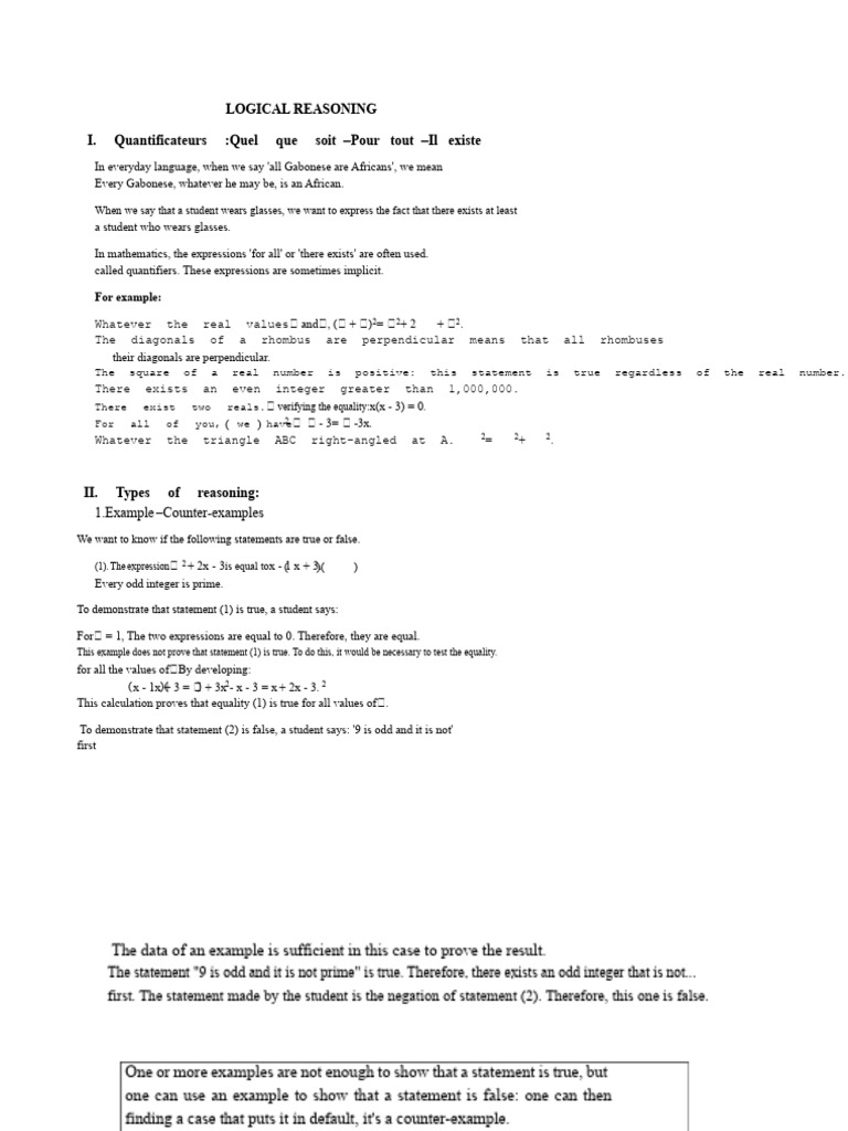 Understanding Logical Reasoning Concepts | PDF | Numbers | Mathematics