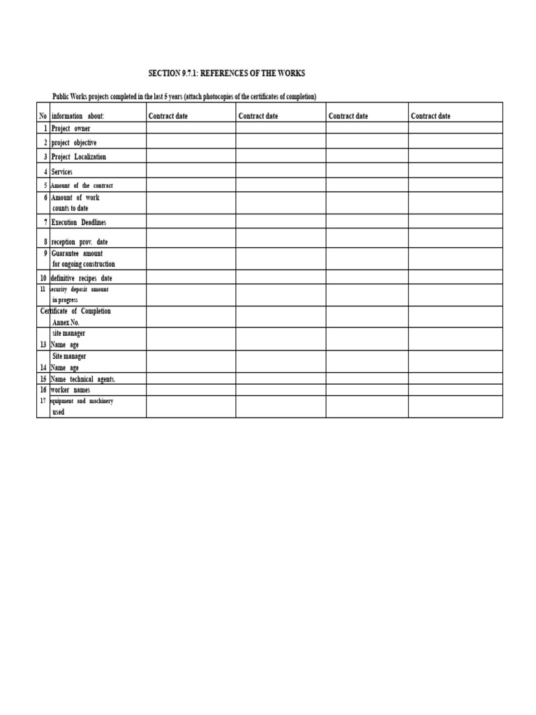 Item 9.7.1 - Work References | PDF