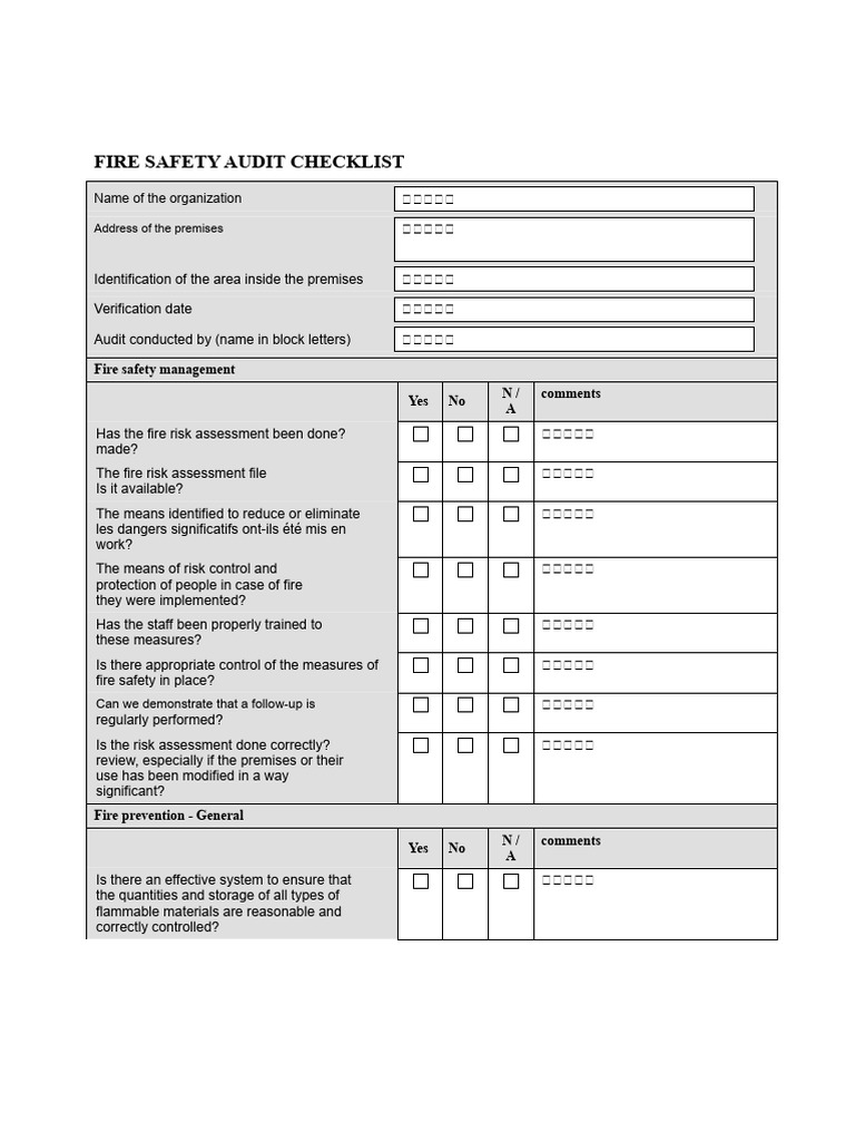 Fire Safety Audit Checklist Guide | PDF | Fire Safety | Firefighting