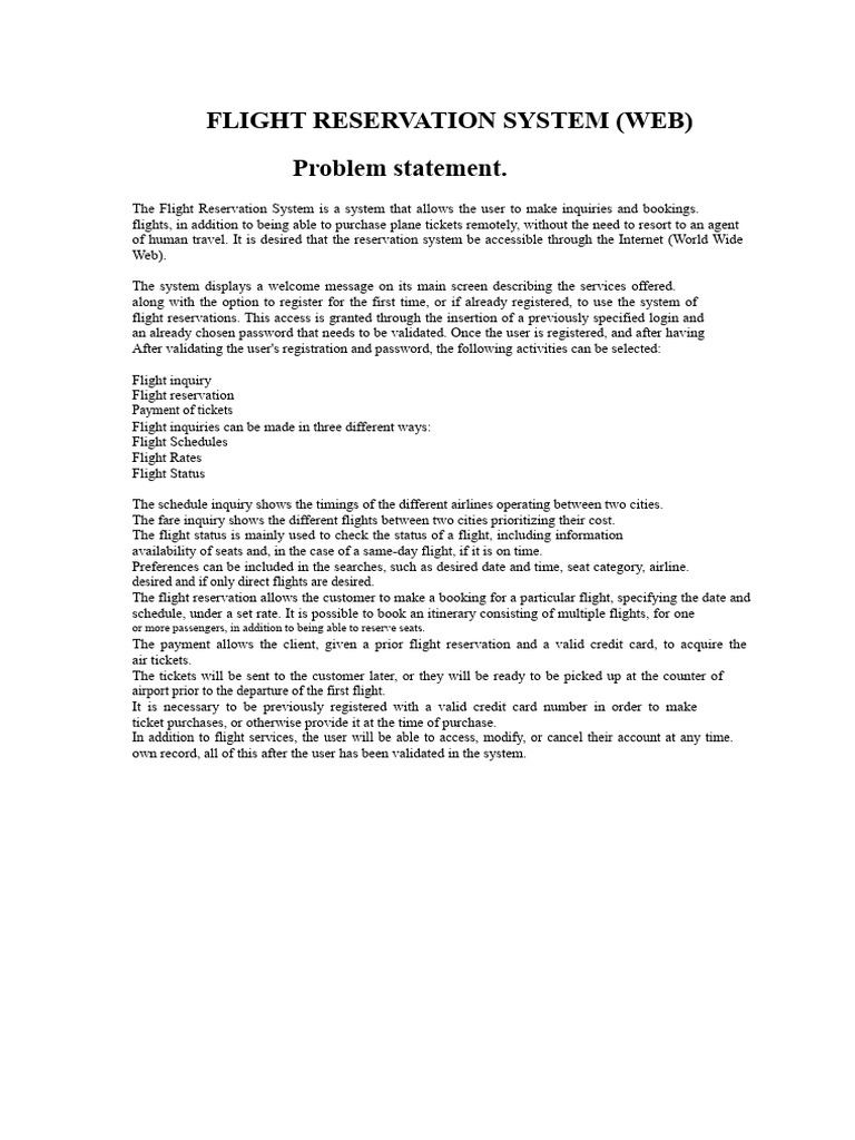Flight Reservation System Overview | PDF | Credit Card | Computing