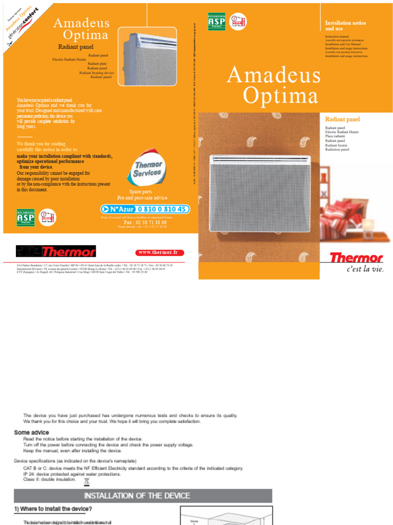 Notice Amadeus PDF Thermostat Temperature — free download