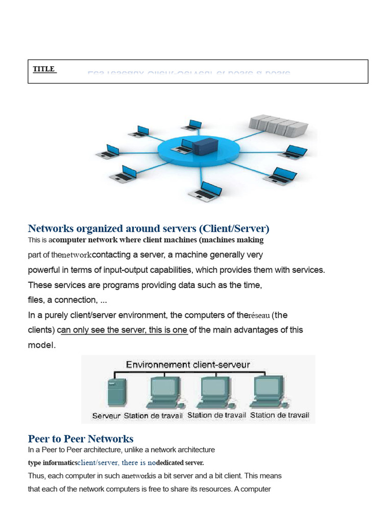 Lesson No. 03 - Peer-to-Peer and Client-Server Networks G1 | PDF