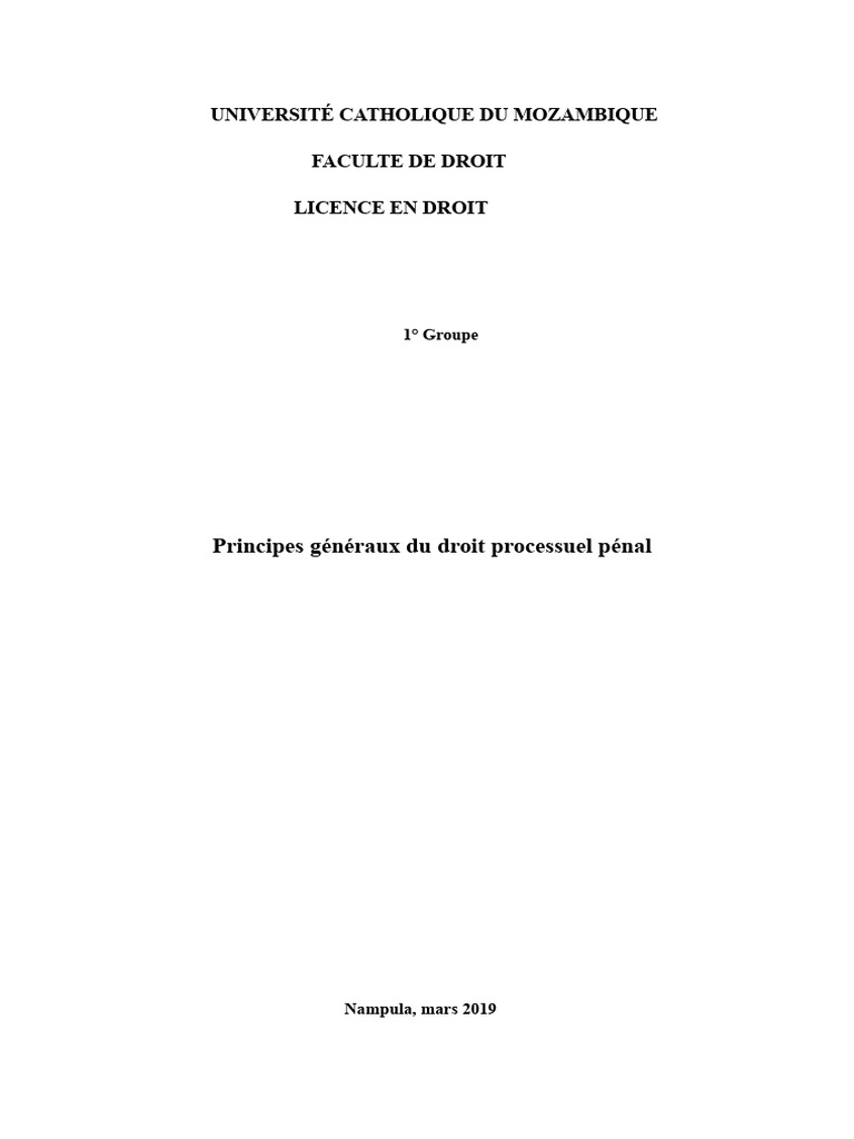 Principes du Droit Processuel Pénal | PDF | Crimes | Crime et violence