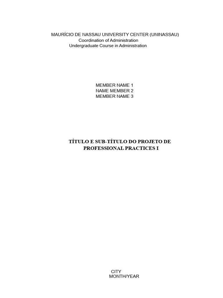 Administration - Professional Practice I and II - Project Structure ...