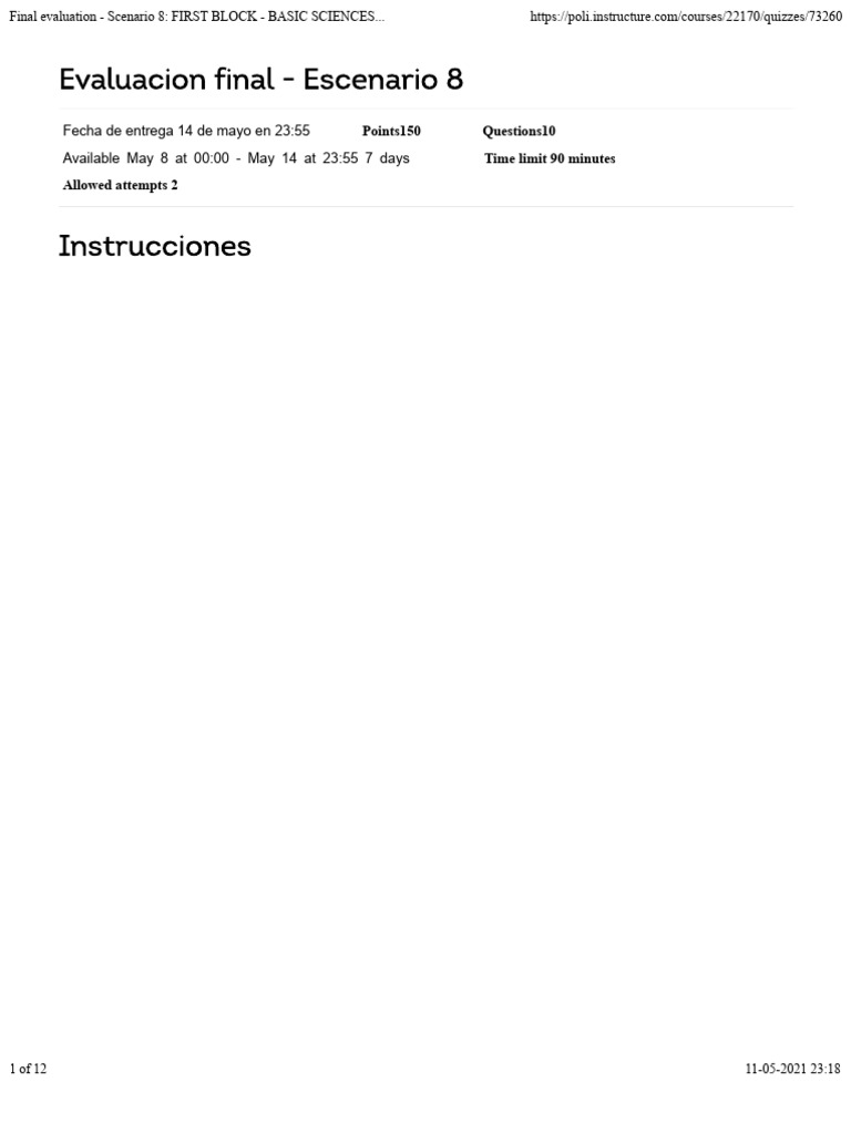 Final Evaluation: Basic Sciences Exam | PDF | Eigenvalues And ...