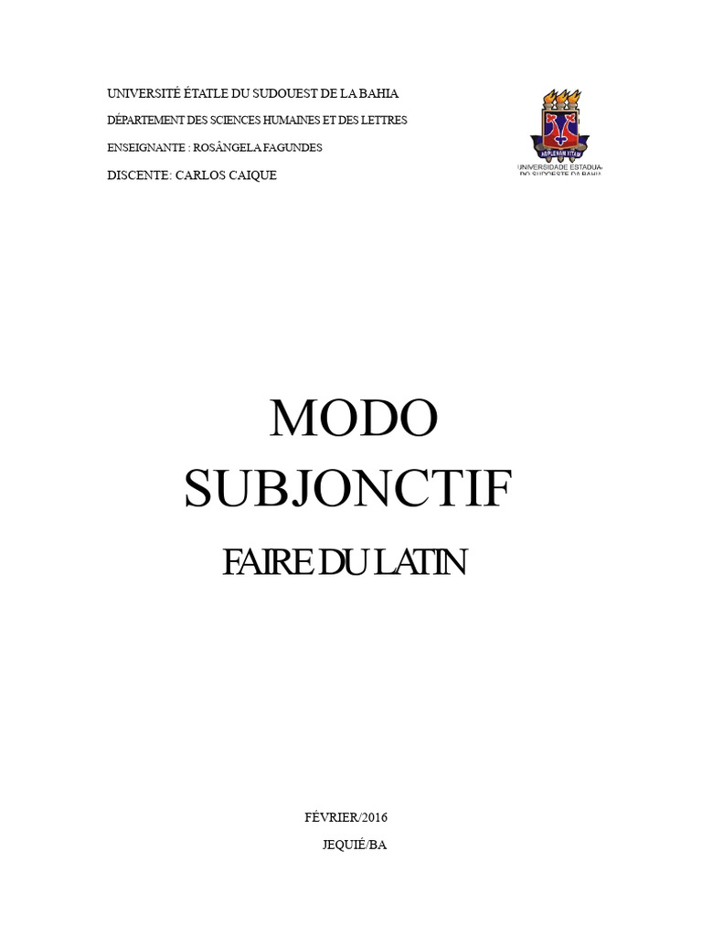 Comprendre le mode subjonctif en latin | PDF | Verbe | Sémantique