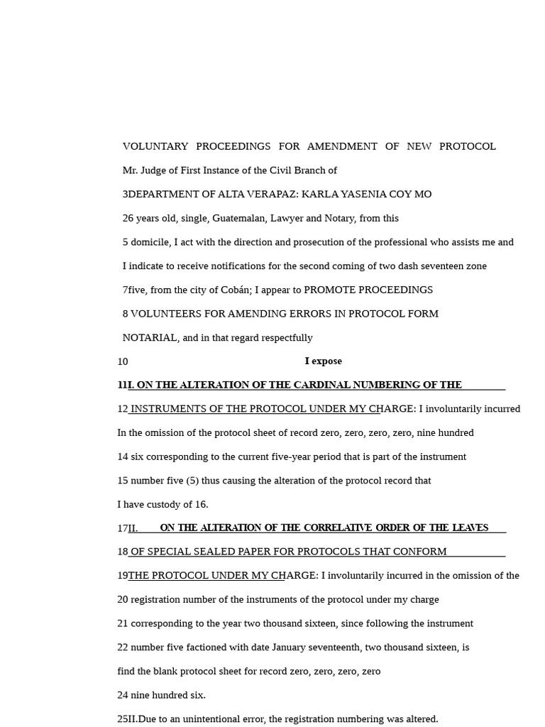 Amendment Request for Notarial Protocol Errors | PDF | Notary Public ...