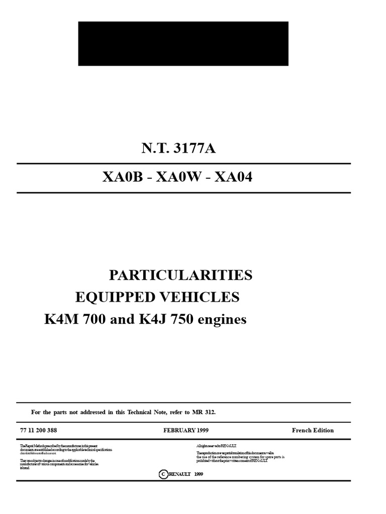 Renault K4M K4J Engine Repair Guide | PDF | Fuel Injection | Vehicle ...