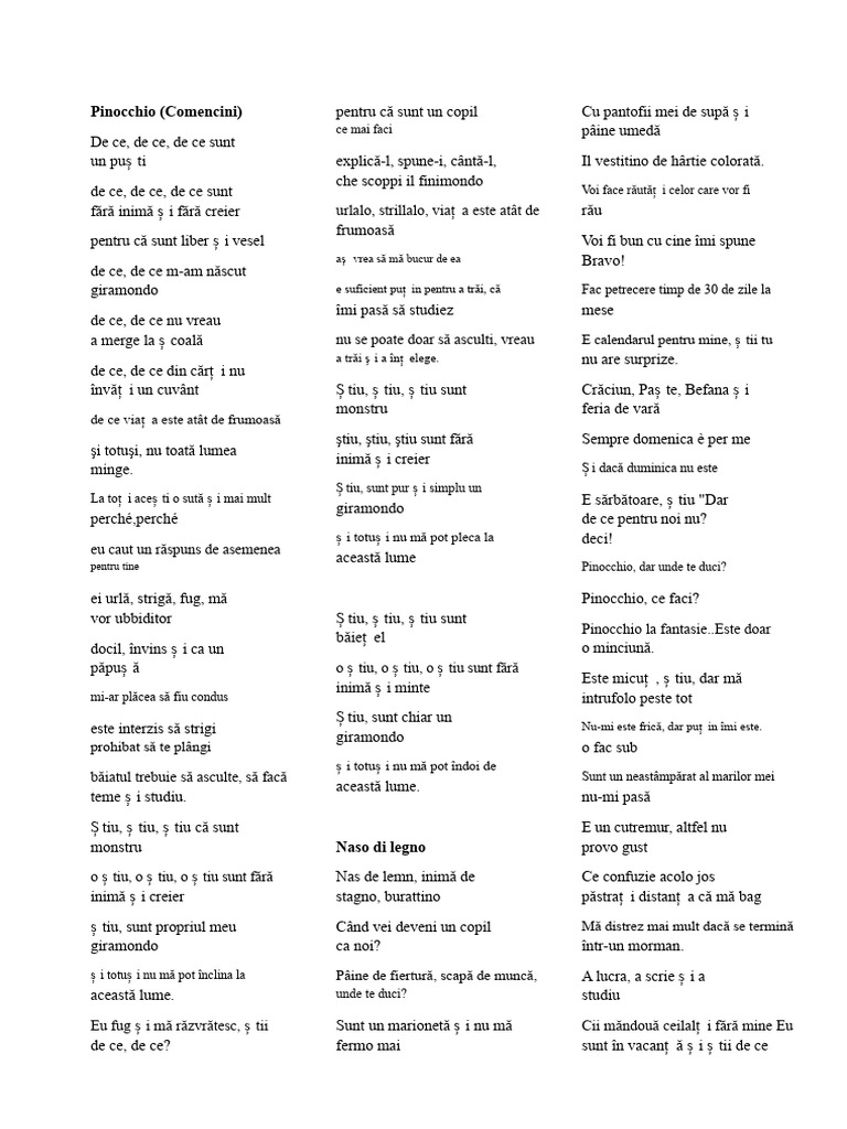 Pinocchio Text | PDF
