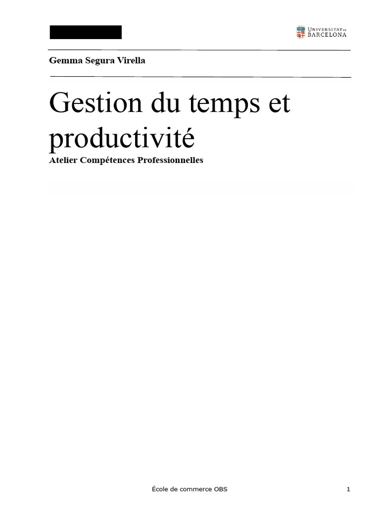 Gestion du temps et productivité efficace | PDF | Sommeil | Concept de ...