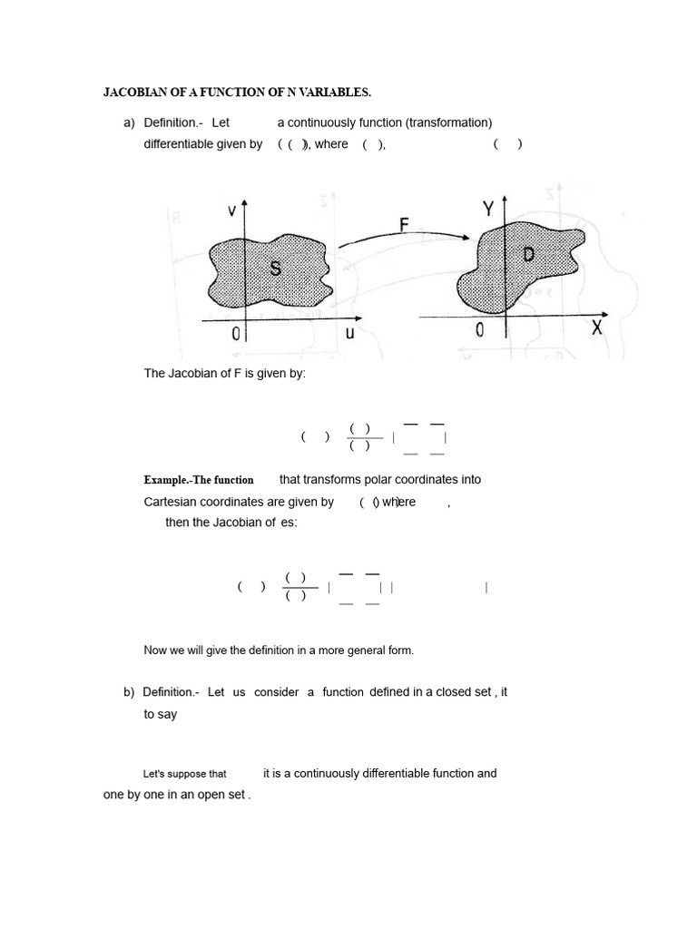 Jacobian of a Function of n Variables | PDF | Integral | Function ...