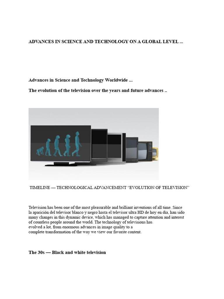 Evolution of Television Technology | PDF | Television | Science