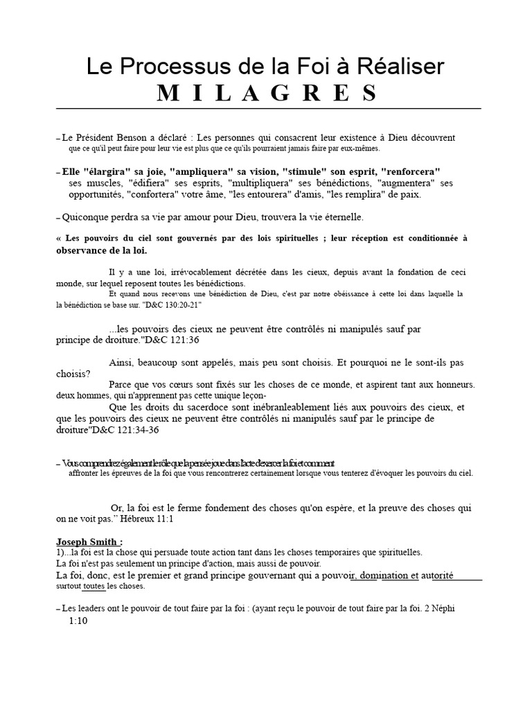 La Foi : Clé des Bénédictions Divines | PDF | Dieu | Foi