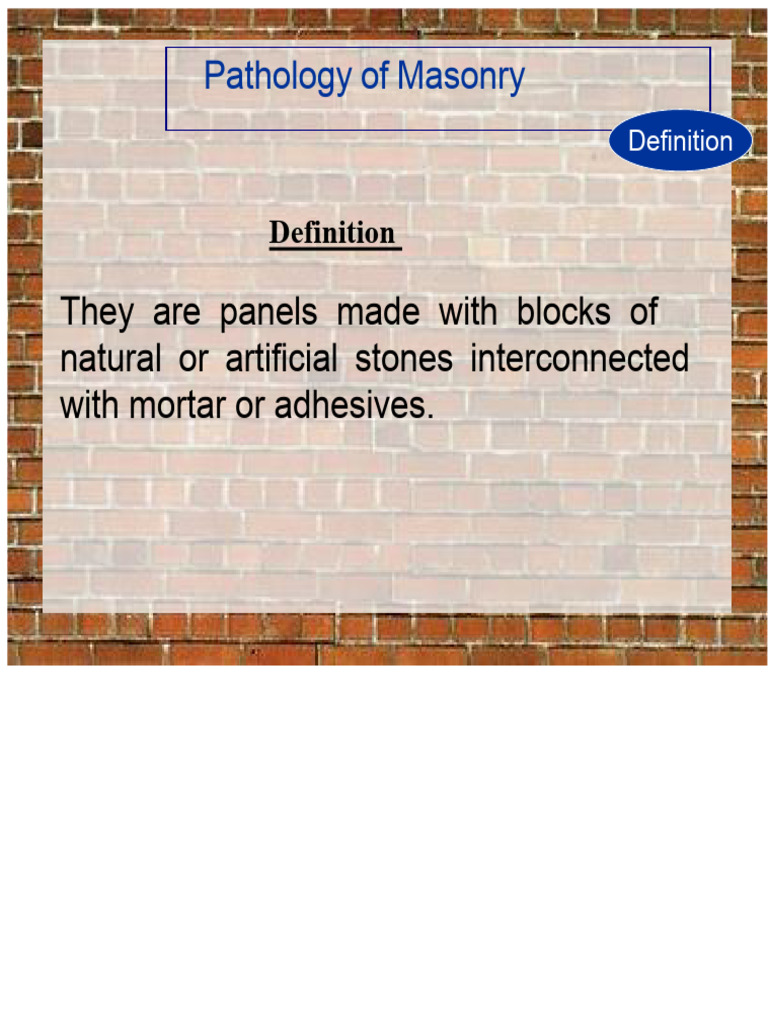 Masonry Pathology: Causes and Solutions | PDF | Masonry | Wall
