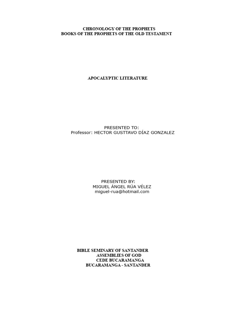 Chronology of Old Testament Prophets | PDF | Nevi'im | Bible