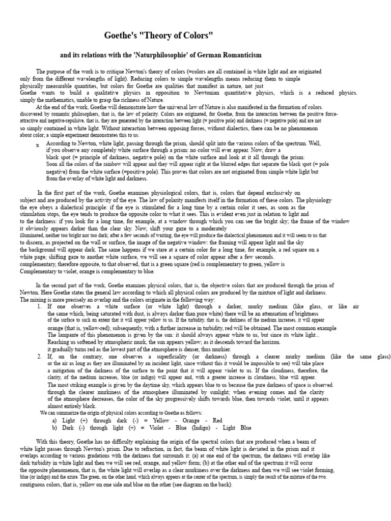 Goethe Theory of Colors | PDF | Color | Blue
