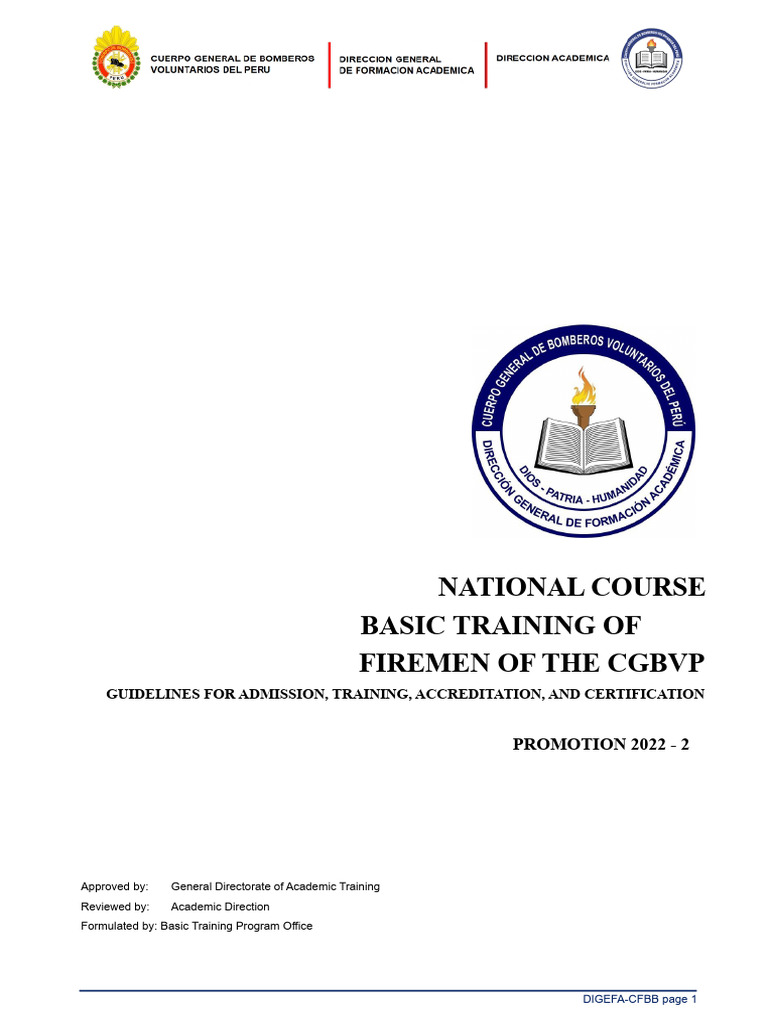 Guidelines of The Basic Firefighter Training Course 2022-2 20220417 ...