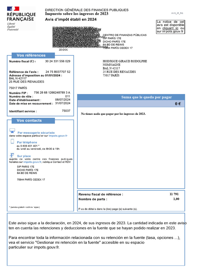 Aviso de Impuesto sobre la Renta 2023 | PDF | Impuesto sobre la renta ...