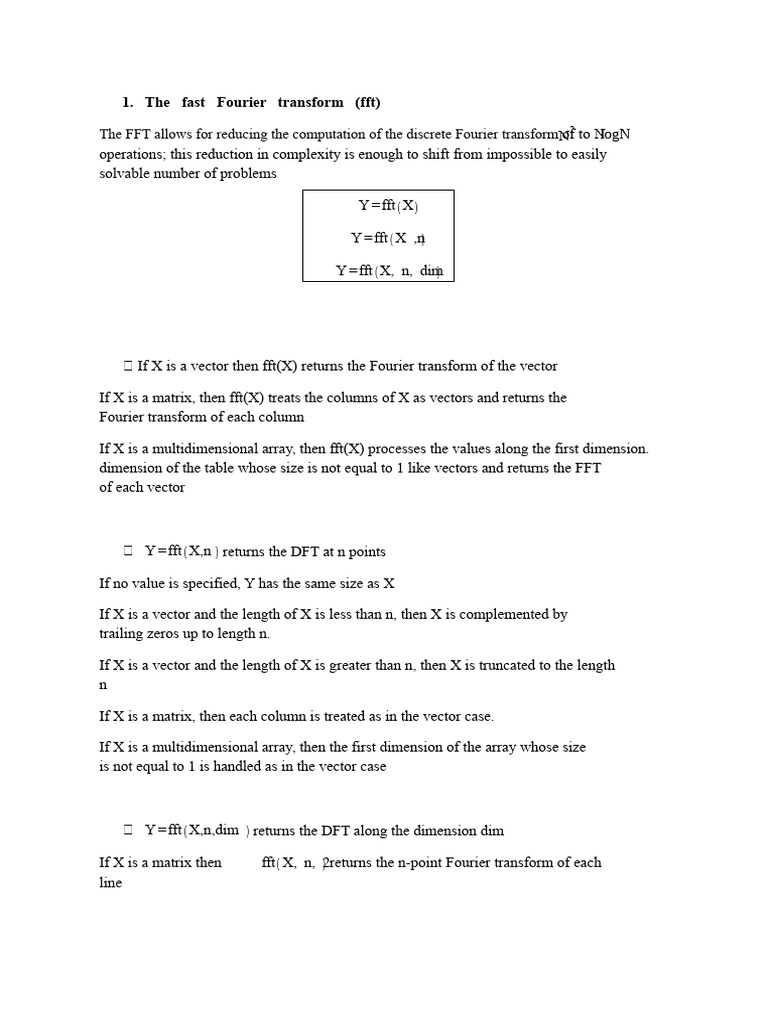 Fast Fourier Transform Techniques Explained | PDF | Fast Fourier ...