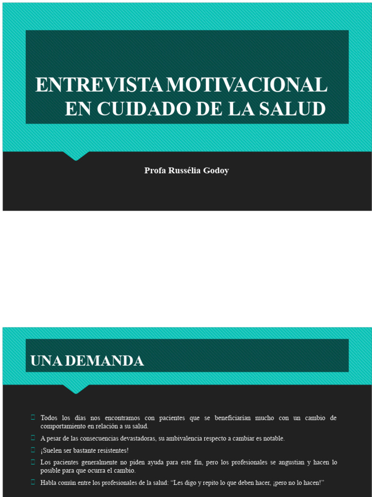 Entrevista Motivacional en Salud | PDF | Motivación | Motivacional