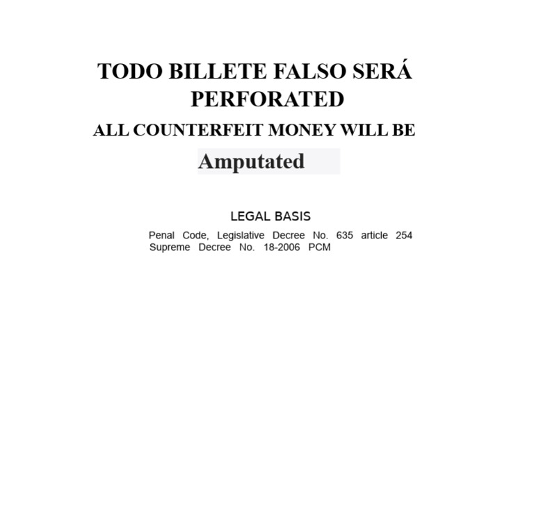 Every Counterfeit Bill Will Be Punched | PDF
