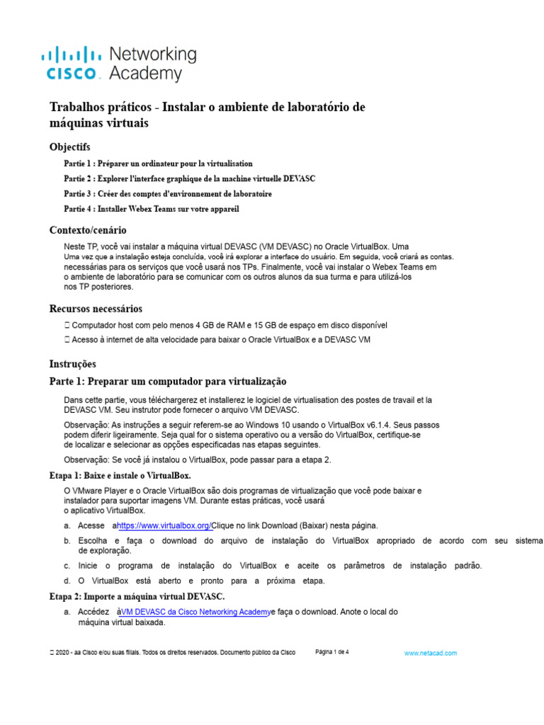 Instalação de Ambiente Virtual DEVASC | PDF | Máquina virtual | Ciência ...