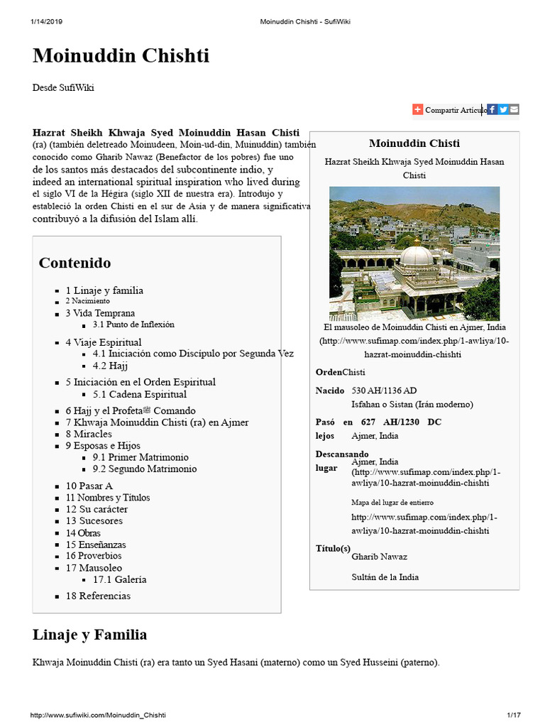 Vida y legado de Moinuddin Chishti | PDF | Amor | Dios