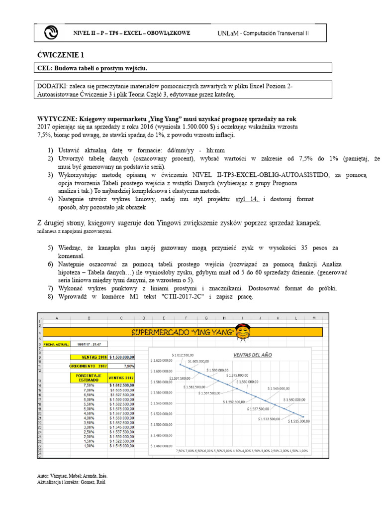 2 4 P TP6 Excel Obowiązkowy Poziom II Ver13 1 | PDF