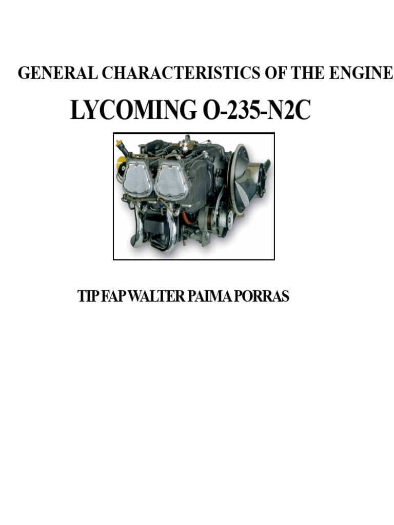 Lycoming O-235-N2C Engine Overview | PDF | Pump | Piston