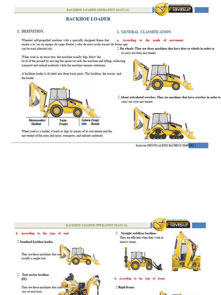 Backhoe Loader Operation Manual | PDF | Manual Transmission | Loader ...