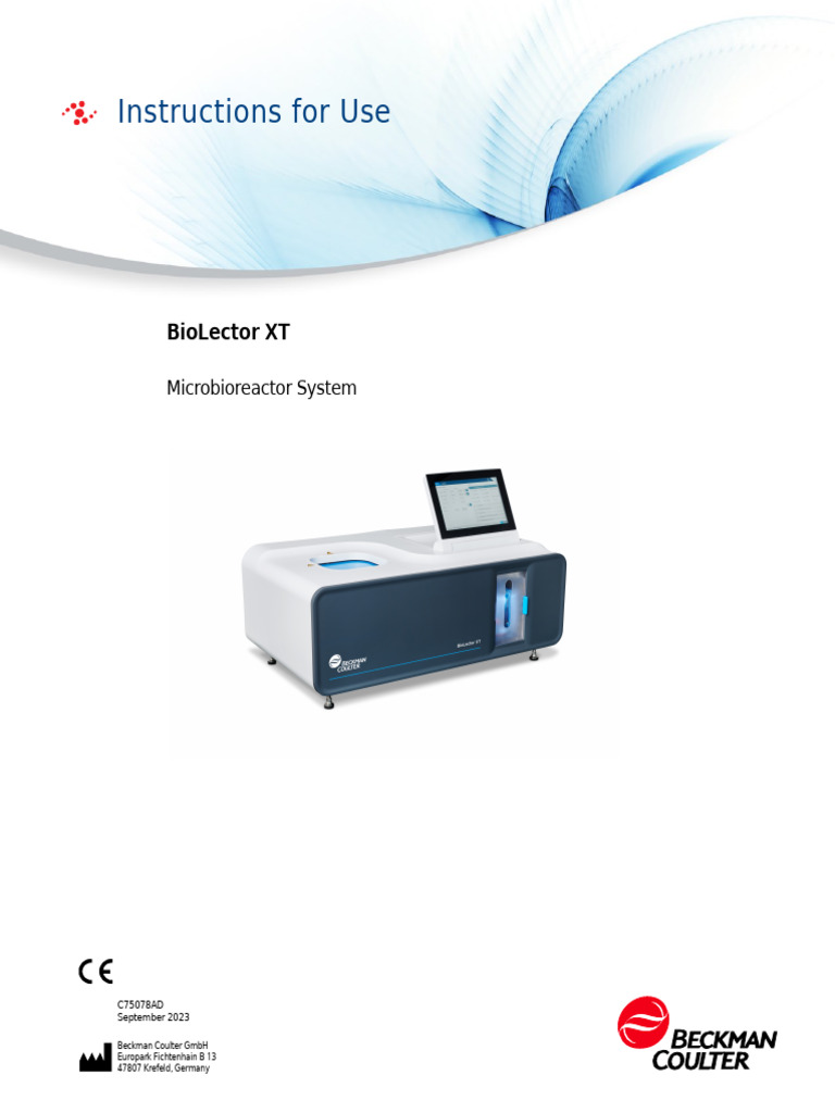 BioLector XT Microbioreactor Manual | PDF | Electrical Connector ...
