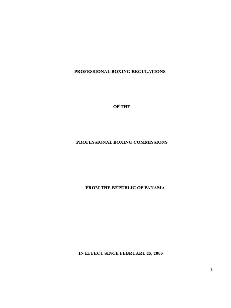 Panama Professional Boxing Regulations | PDF | License | Justice