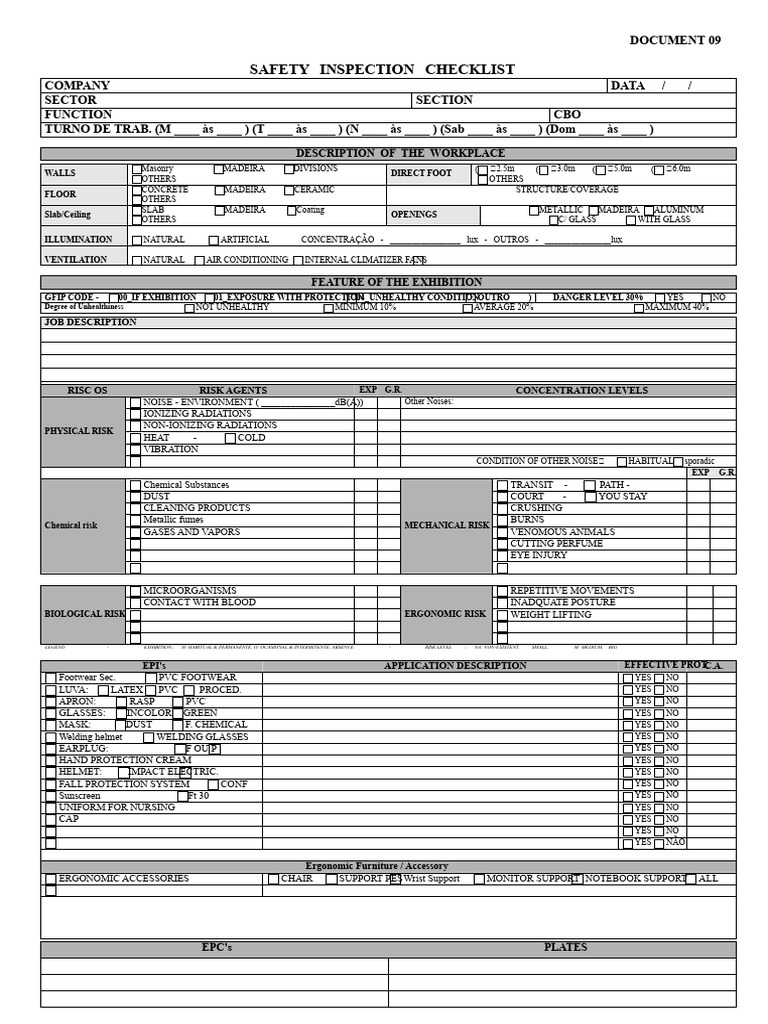 Safety Inspection Checklist Template | PDF | Welding | Construction