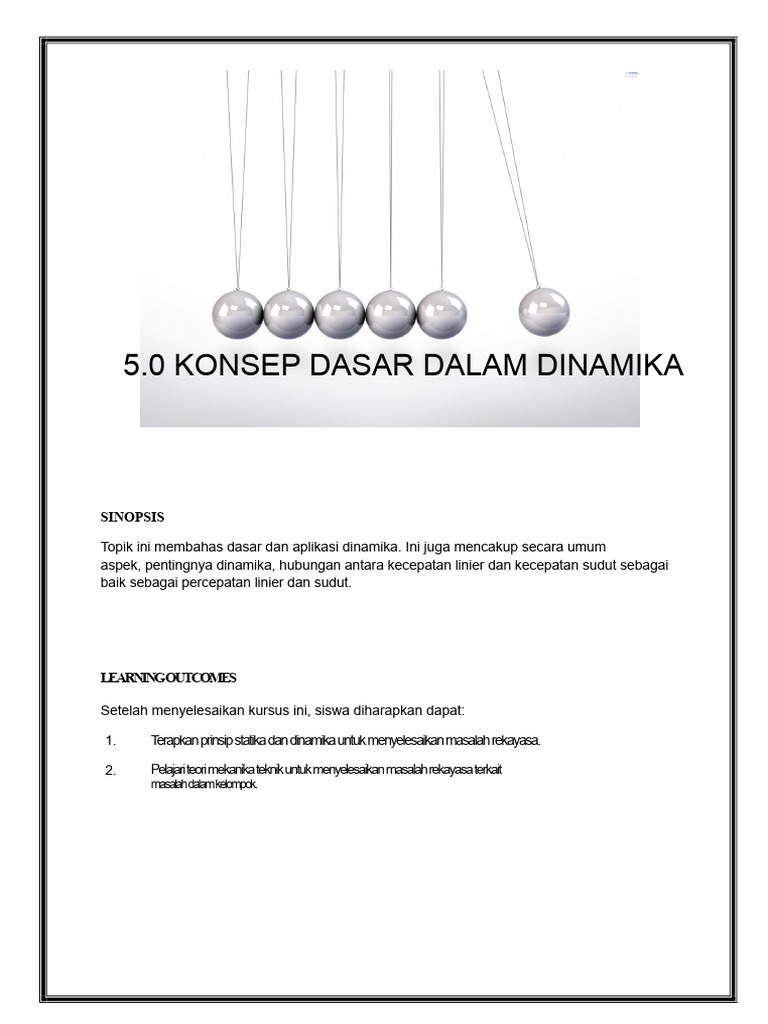 Dasar-Dasar Dinamika dalam Mekanika | PDF