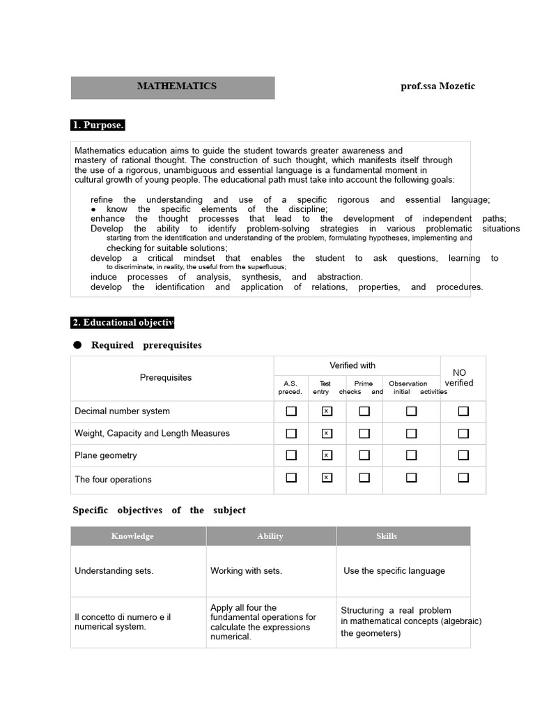 Mathematics Education Objectives and Assessment | PDF | Educational ...