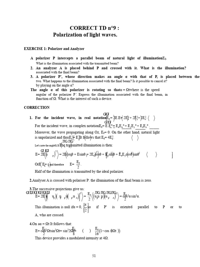 Polarization of Light Waves Explained | PDF | Polarization (Waves ...