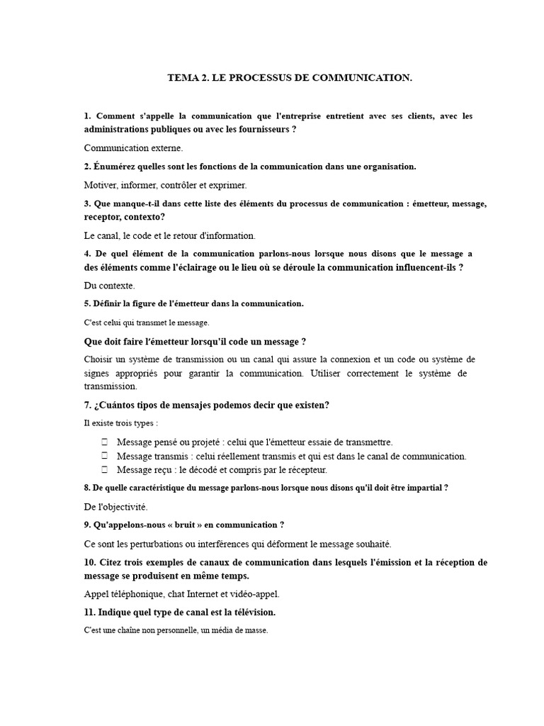 Processus de Communication en Entreprise | PDF | Business | Consultant