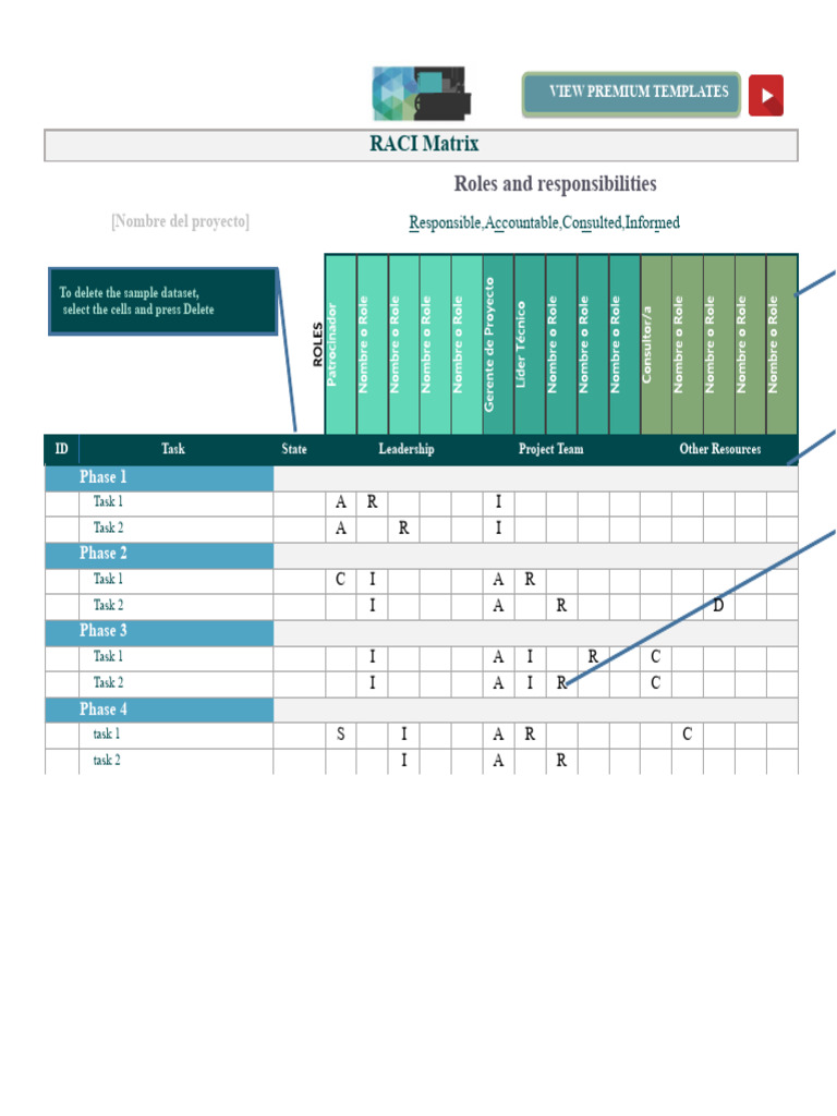 RACI Matrix for Project Roles | PDF