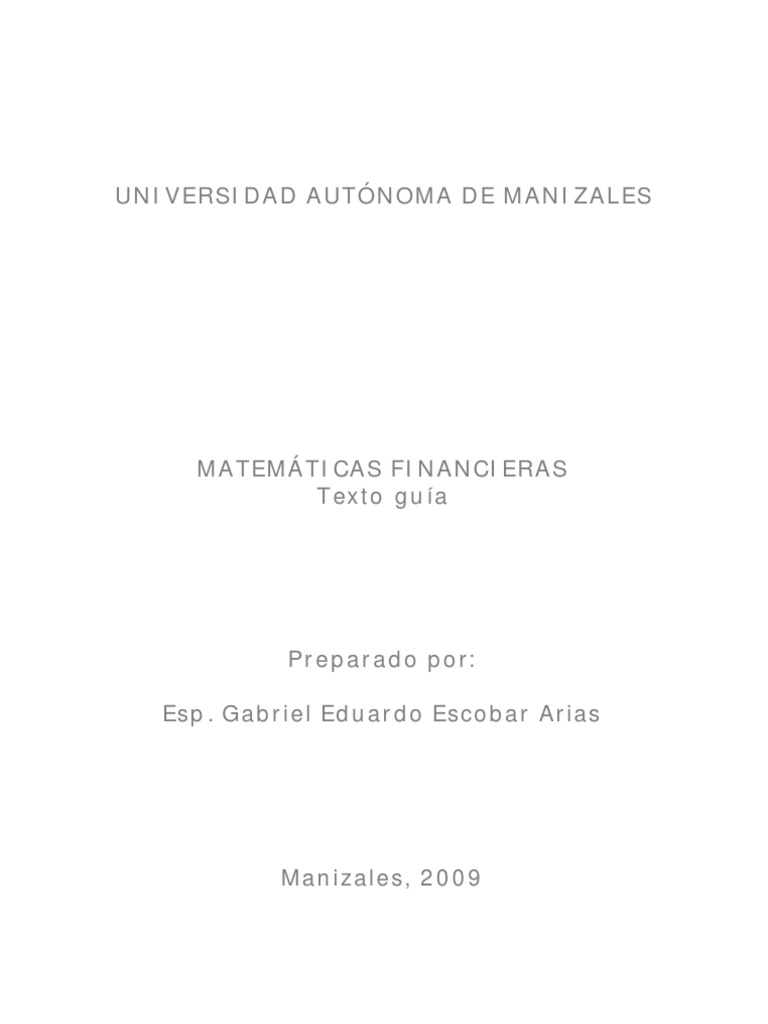 Matematicas Financieras | PDF | Interés | Tasas de interés