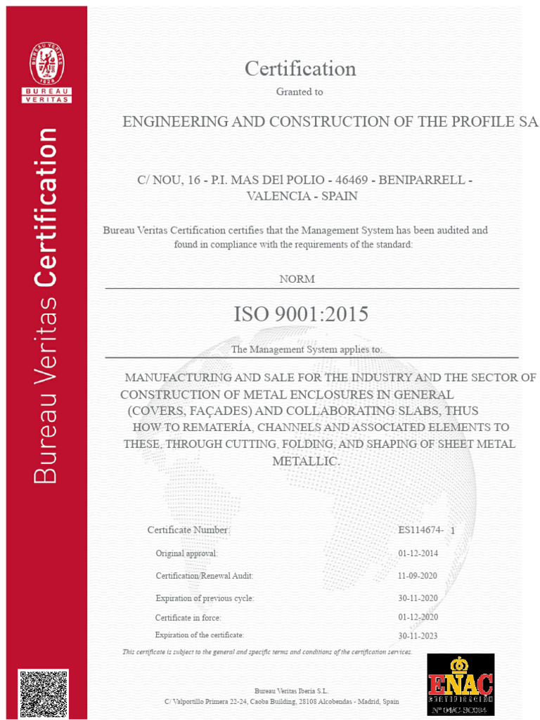 ISO 9001:2015 Certification for Engineering and Construction | PDF