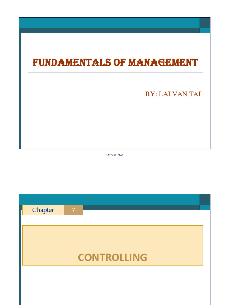 Chap 7 - Controlling | PDF | Business
